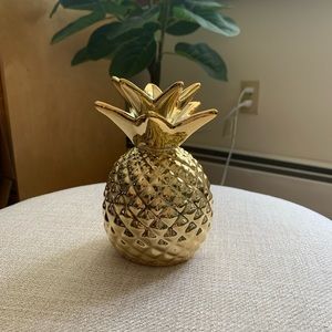 Gold Pineapple Decor and Bank